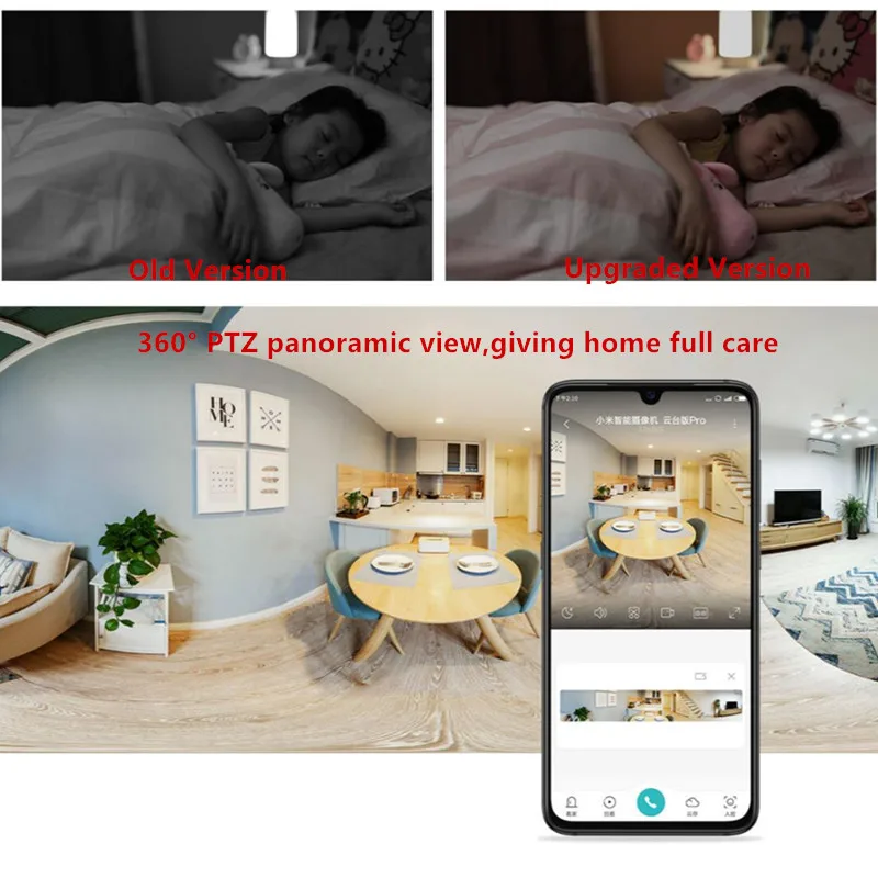 

Newest Xiaomi Mijia AI Smart IP Camera Ptz Pro 1296P HD Pixels 360 AI Monitoring 2.4GHz 5GHz WiFi for MI Home App