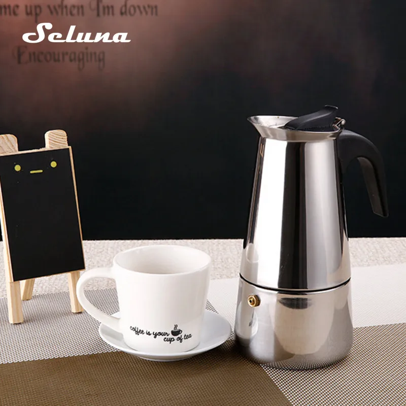 2/4/6/9 чашки Moka Кофе горшок Нержавеющая сталь кофеварка для приготовления