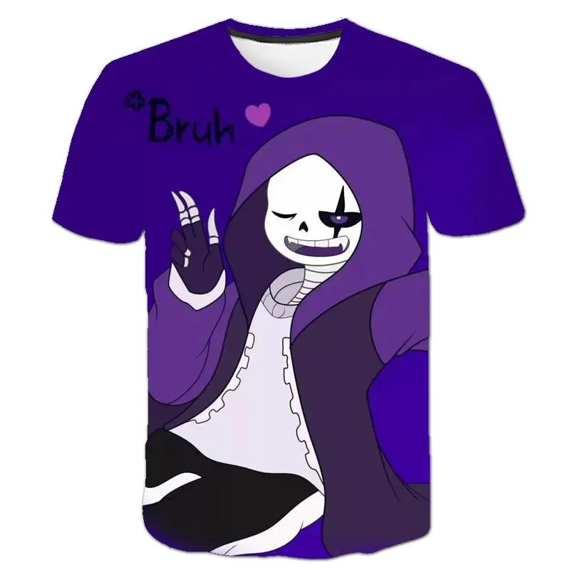 Футболка Undertale Sans для мальчиков футболки летние топы с коротким рукавом девочек