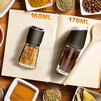 160ml soda lime glass body ceramic grinding movement spice salt and pepper grinder kitchen accessories cooking tool