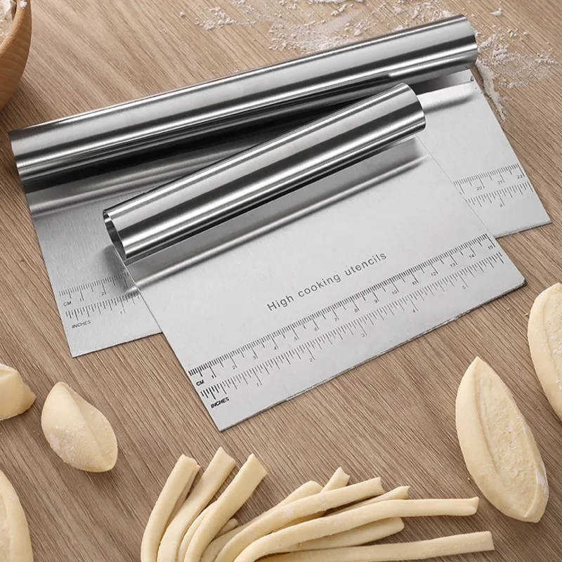 Stainless Steel Noodle Knife Cake Scraper With Scale Pastry Cutters Baking Cooking Dough Accessories | Дом и сад