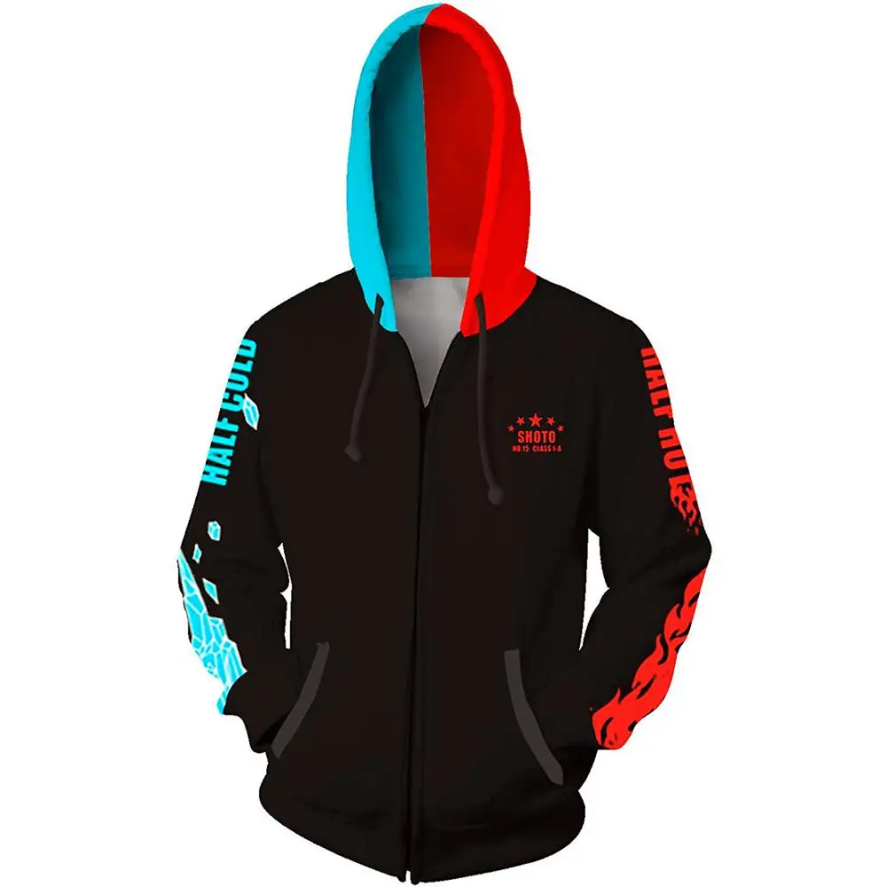 

New My Hero Academia 3D Hoodies Men Fashion Casual Hip Hop Men Hoodie Cosplay Costume Sweatshirt Streetwear Zipper Jacket