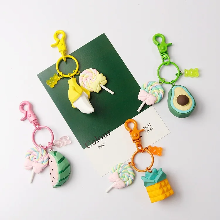 Новинка 2019 креативная цепочка для ключей с бананом авокадо ананасом имитация