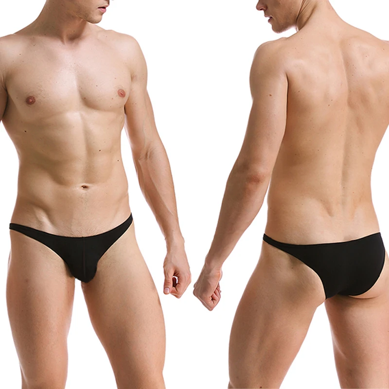 Трусы-брифы мужские с низкой посадкой супертонкие пикантные мягкие дышащие