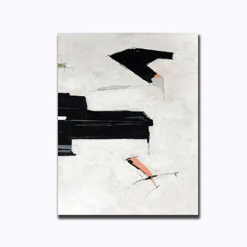 

modern abstract painting canvas, large abstract wall art, black and white wall art, extra large wall original abstract painting