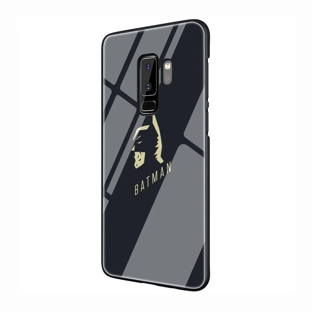 G5 Marvel Бэтмен логотип закаленное Стекло TPU черный чехол для Galaxy S7 Edge S8 S9 S10 Plus, Note 8, 9, 10, A10 20 30 40 50 60 70 - Цвет: G5