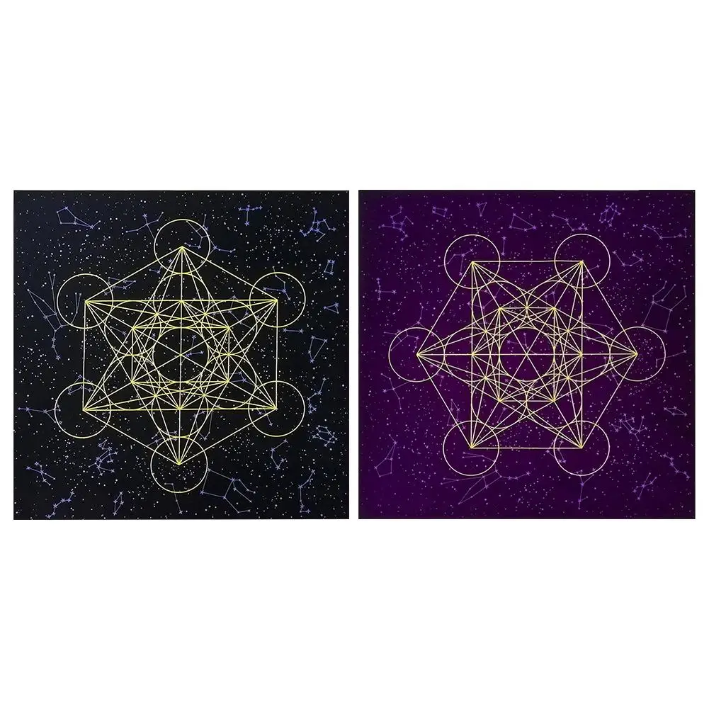 

Metatrone's Cub Crystal Grid Tarot Card Special Tablecloth Astrology Tarot Cards Table Cloth For Magicians Daily Board Games