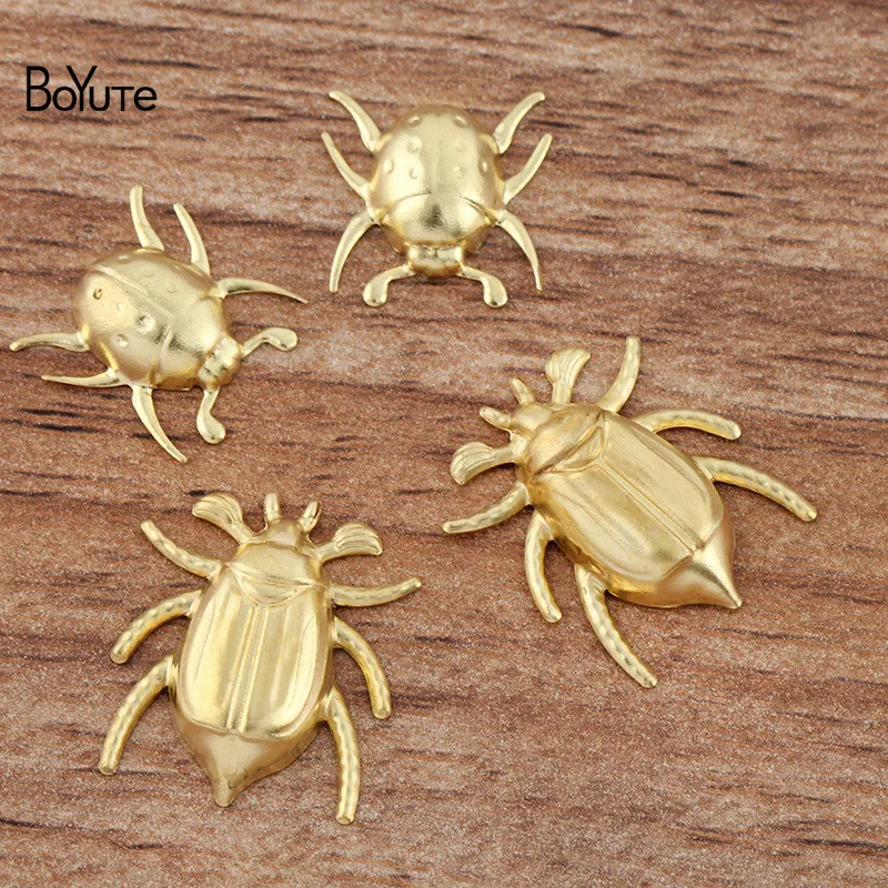 BoYuTe (50 шт./лот) 15*15 мм 20*17 мм Металлическое Тиснение латунь Божья коровка Сделай Сам ювелирные изделия ручной работы аксессуары детали