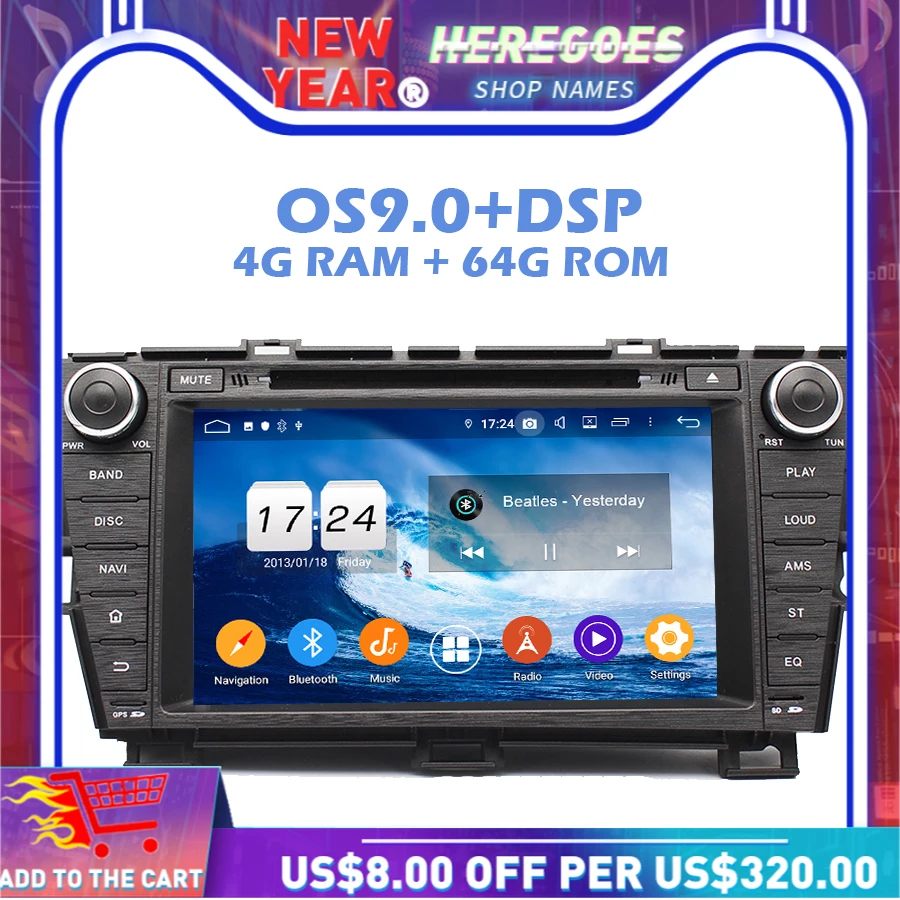 1280*720 DSP IPS Android 10 0 64 ГБ + 4 Гб ОЗУ 8 ядерный автомобильный DVD плеер GPS карта RDS радио Wifi