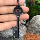 2021 Ретро Черное Ожерелье для ключей с сокровищами, модное индивидуальное металлическое ожерелье для Хэллоуина с коралином, реквизит для скелета