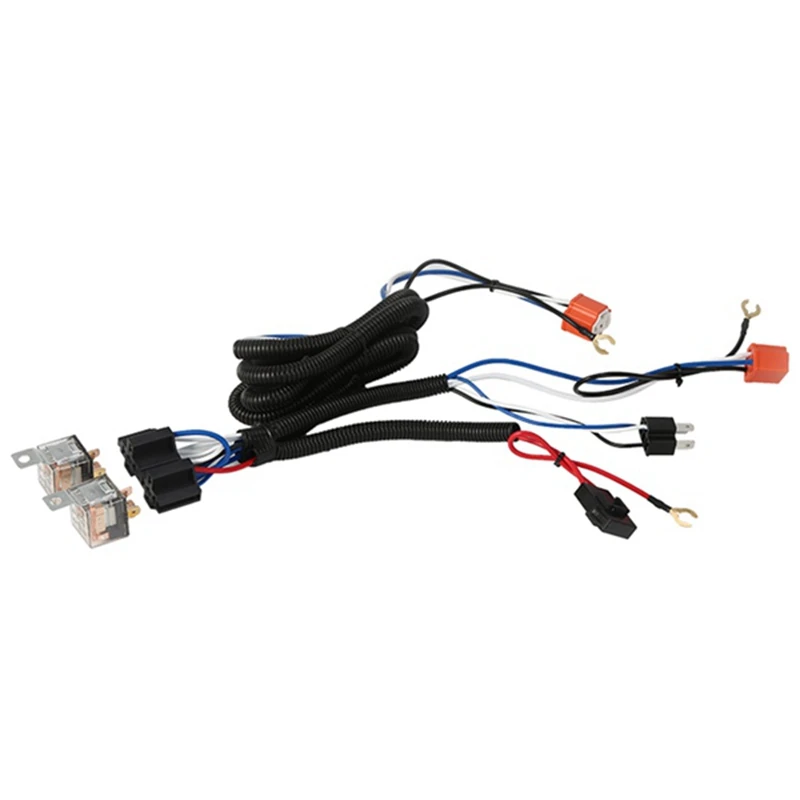 

H4 Headlight 2 Headlight Relay Wiring Harness Car Light Bulb Socket Plug for Car Auto Headlight 24V