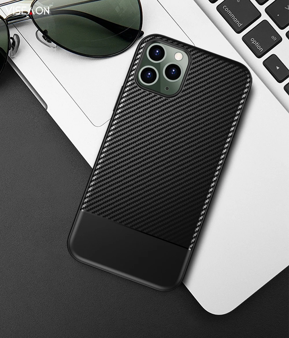 Чехол для IPHONE 11pro из углеродного волокна противоударный чехол телефона удобный с
