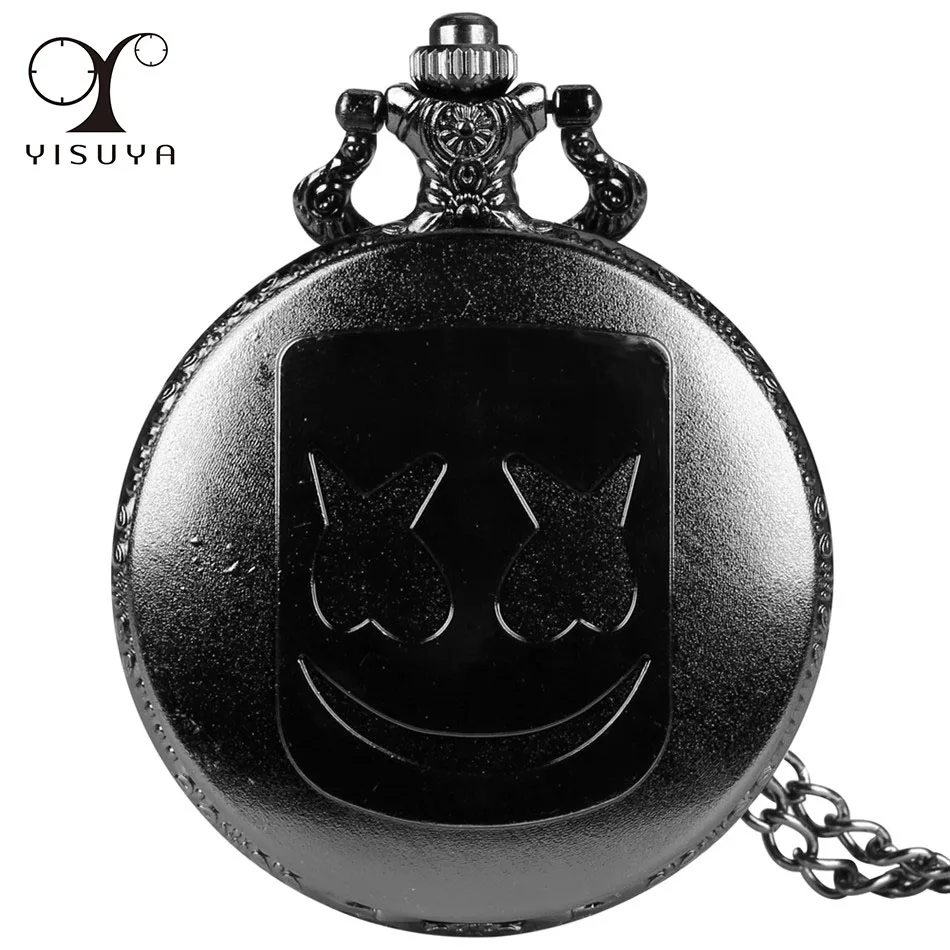 Милые кварцевые карманные часы с рисунком маски зефира полностью охотничьи в