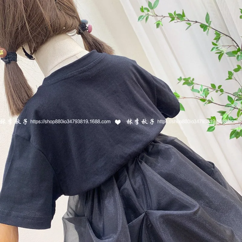 

Children's clothing 2021 summer new children's trendy fan camellia suit skirt T-shirt with gauze skirt trend