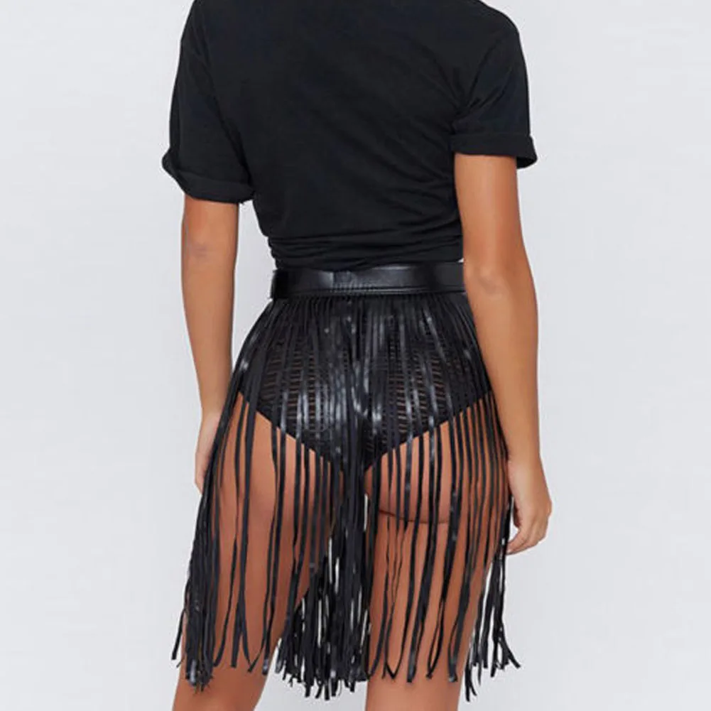 Сексуальная Мода хиппи бохо Женская Бахрома Кисточкой из искусственной кожи