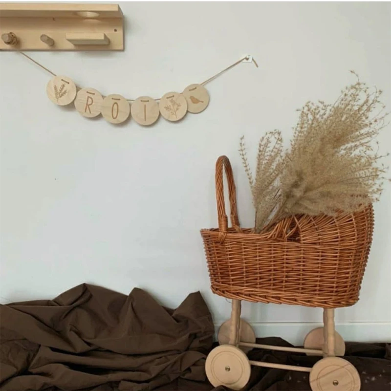 Juego de etiquetas de madera Natural con cuerda para decoraci&oacute;n de habitaci&oacute;n de ni&ntilde;os, cartel colgante con letras de tilo, decoraci&oacute;n de habitaci&oacute;n de beb&eacute;, fotograf&iacute;a de cumplea&ntilde;os, 1 Set-3