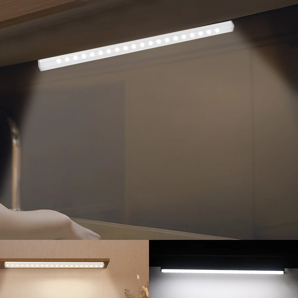 40 светодиодов под шкаф светильник Теплый/белый кровать лампа USB Перезаряжаемый