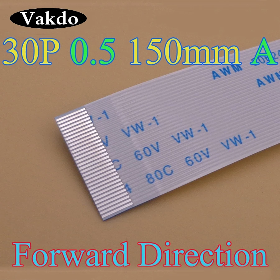 1-3 шт гибкий плоский кабель FFC FPC 0,5 мм шаг 30 pin длина 150 мм AWM 20624 80C 60 в VW-1