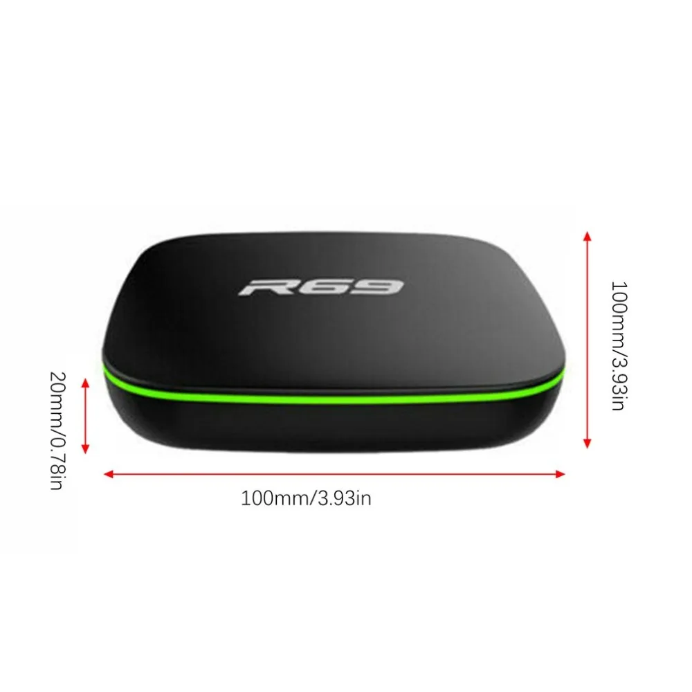 Великобритания Plug R69 Android 7,1 Smart tv Box 1+ 8G четырехъядерный HD 2,4 ГГц WiFi 4K медиаплеер 1080P HD Поддержка 3D фильма