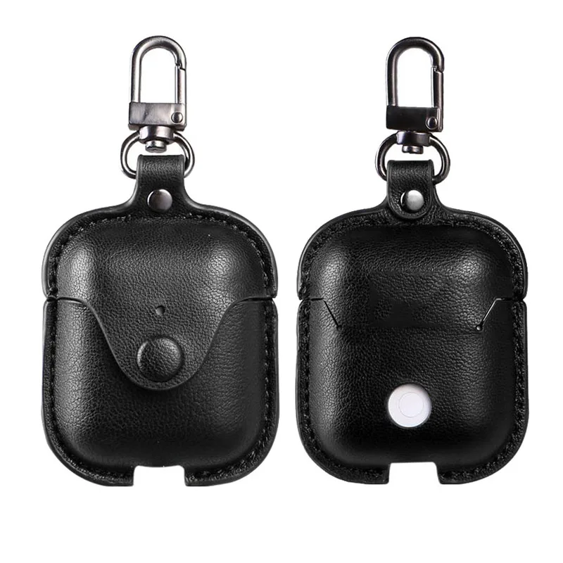Для AirPods кожаный чехол Bluetooth беспроводные наушники защитный с крючком анти осень