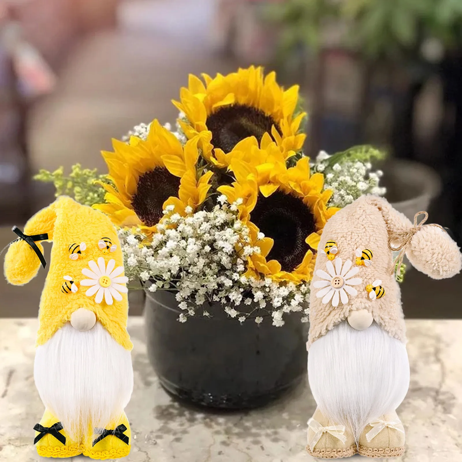 

2pcs Bumble Bee Gnome Scandinavian Tomte Nisse Swedish Honey Bee Elfs Home decoracin de habitacin