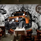 Пользовательские фото автомобиля сломанная стена 3D Личность плакат Настенные обои кафе ресторан KTV гостиная фон ретро настенные фрески