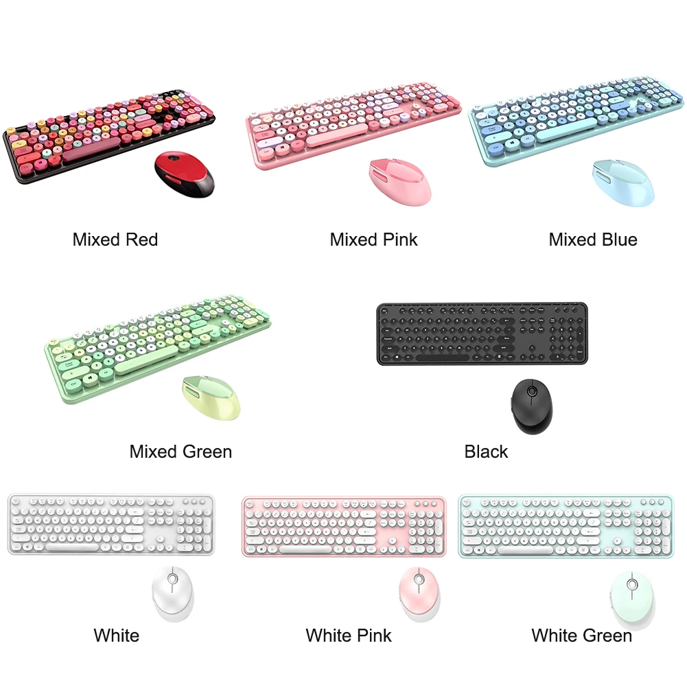 

Wireless Keyboard Mouse Combo Plug 2.4GHz And Play Stylish Office Ergonomic Quiet Typewriter Portable Optical Full Sized