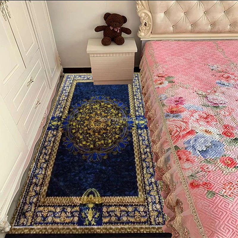 Offerte Golden Diamond Velvet Comodino Tappeto Tappetino Soggiorno Coperta Tavolino Coperta Bay Window Mat Può Essere Personalizzato