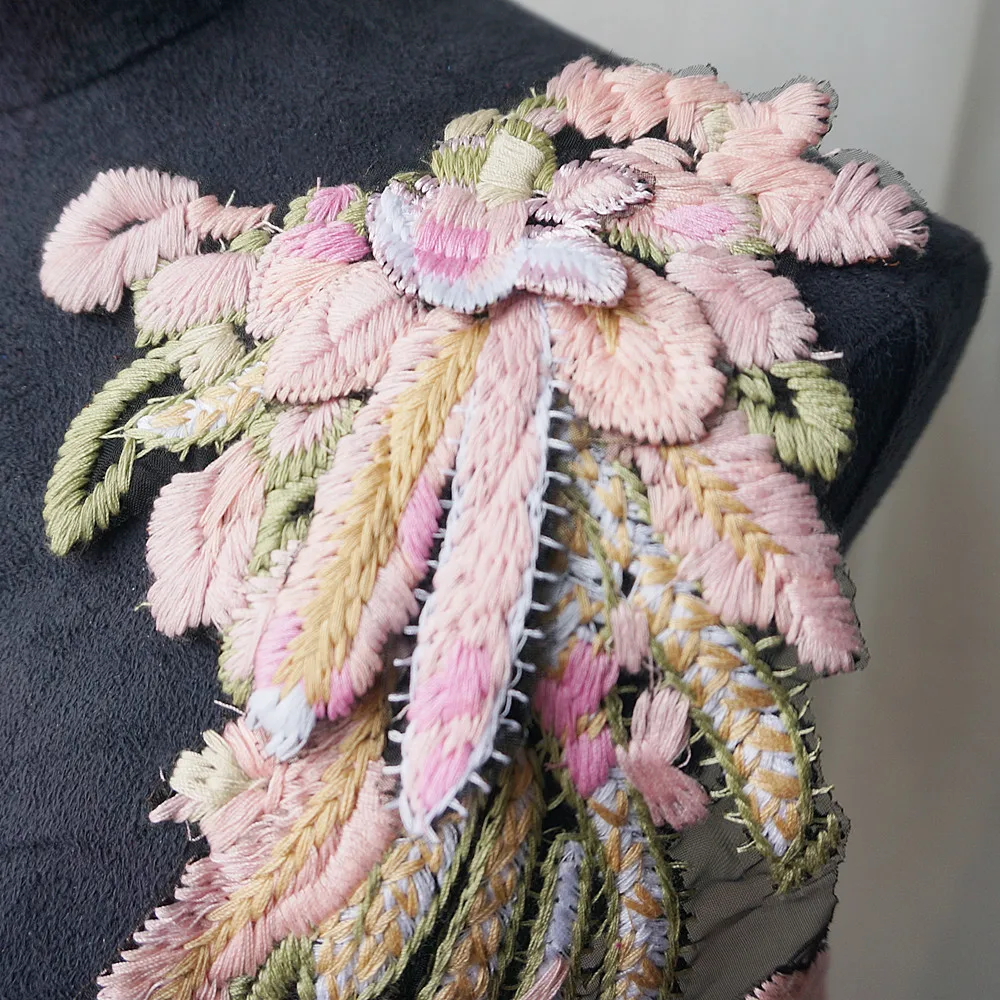 2 шт. красочная вышивка Ангел искусственное шитье цветочный воротник нашивка