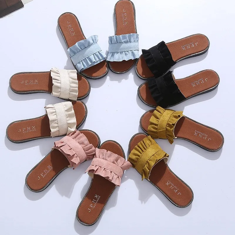 Женские тапочки верхняя одежда Versitile модные новые стильные сандалии на плоской