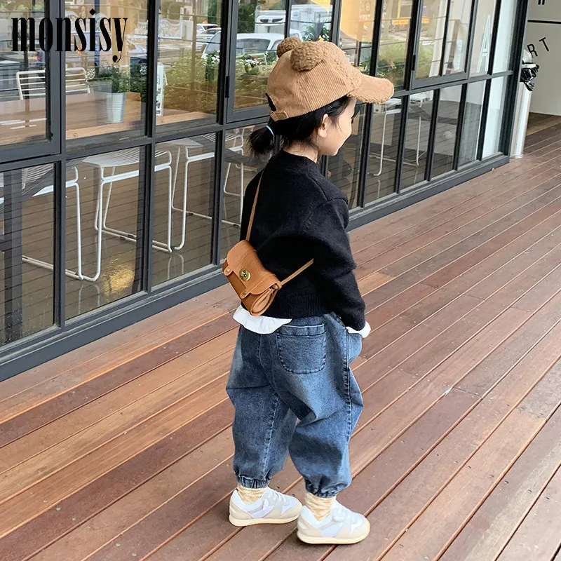 Monsisy Vintage Mini Bag For Girl Boy Crossbody PU Leather Handbag Children Wallet Kid Small Change Purse Baby Coin | Багаж и сумки