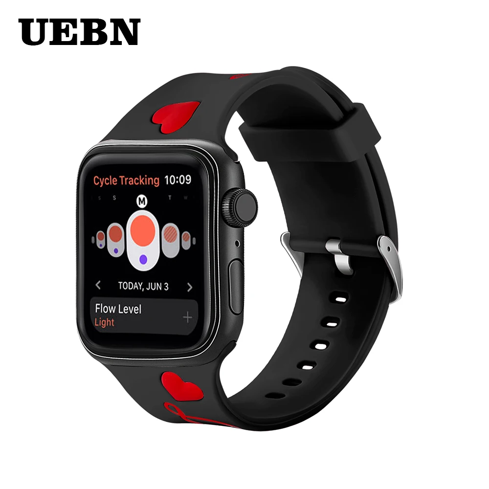 UEBN с рисунком в виде надписи &quotлюбовь&quot силиконовый ремешок для Apple Watch 38 мм 42 40