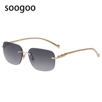 2021 fashion rimless sunglasses mens vintage square gradient sun glasses women luxury brand designer eyeglasses uv400