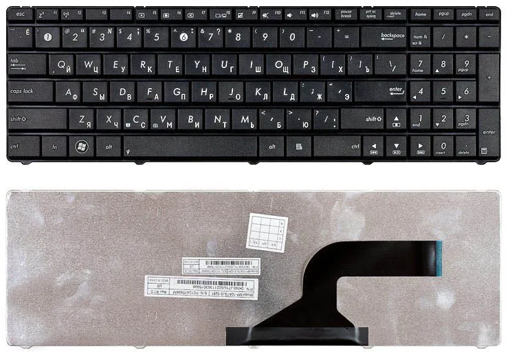Клавиатура для Asus N53 K53 A53 N73 X61 X53 X54 X55 X75 Series p/n: 9Z.N6VSU.00R MP-10A73SU-6886 NSK-UGC0R русская |