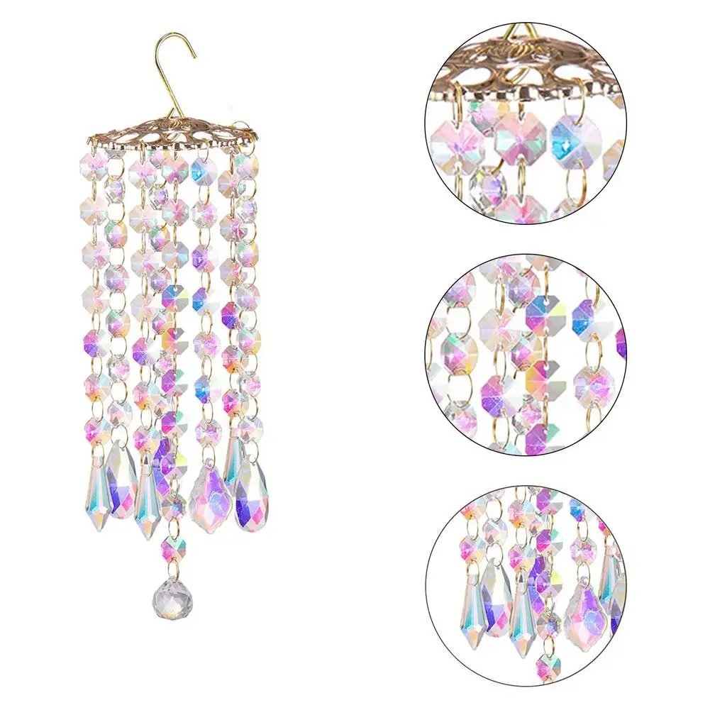 

Hanging Crystal Suncatcher Prismatic Wind Chimes Home Decoration Made Of Colorful Crystal Looking Elegant And Luxurious