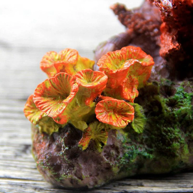 

2 Pcs Aquarium Decoration Fish Tank Ornament, Coral Plant Cave & Rope Bridge Mountains