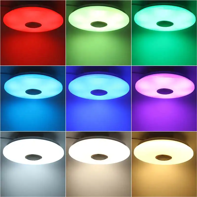$26.06 120W Modern RGB LED ceiling Lights HomeLighting APP bluetooth Music Light Bedroom Lamps 220V Smart Ceiling Lamp+Remote Control