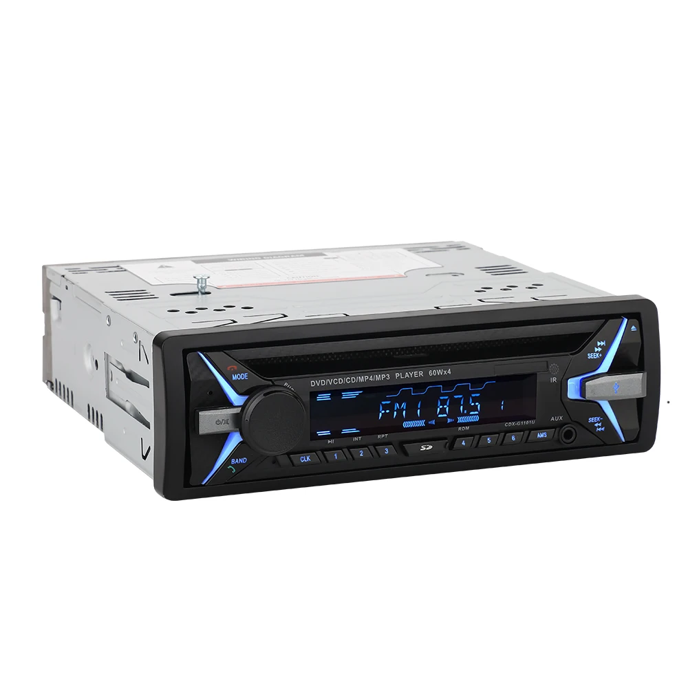 Приборная панель 4*60 Вт автомобильный DVD-радио Bluetooth FM CD приемник VCD MP3 MP4 SD USB один Din