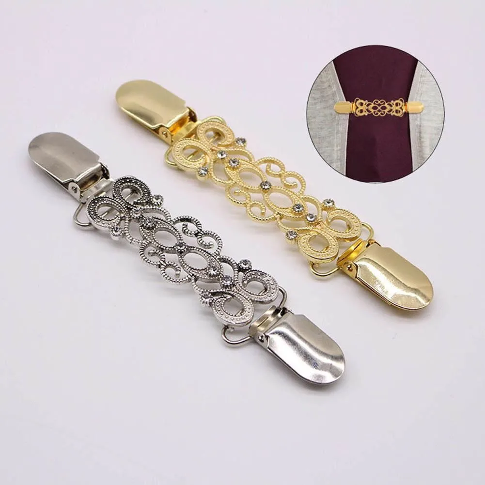 

Dress Clips Duck Clips Flexible Beaded Pearl Pin Brooch Shirt Buckles Collar Clip Cardigan Shawl Sweater F0C1