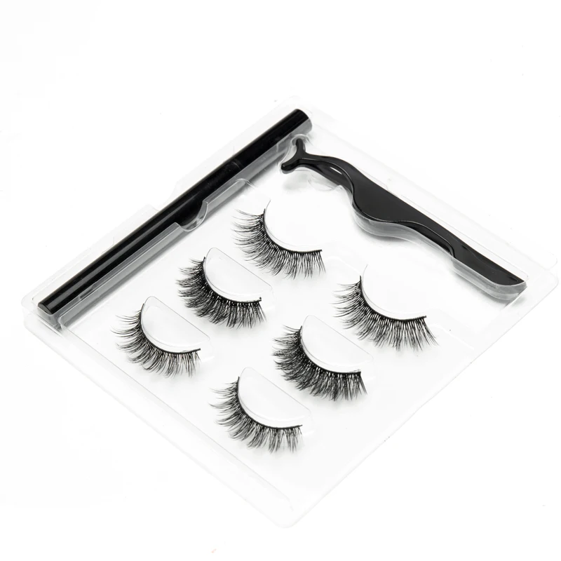 Без магнита без клея 3D норки подводка для глаз ресниц 3 пары детских хлопковых