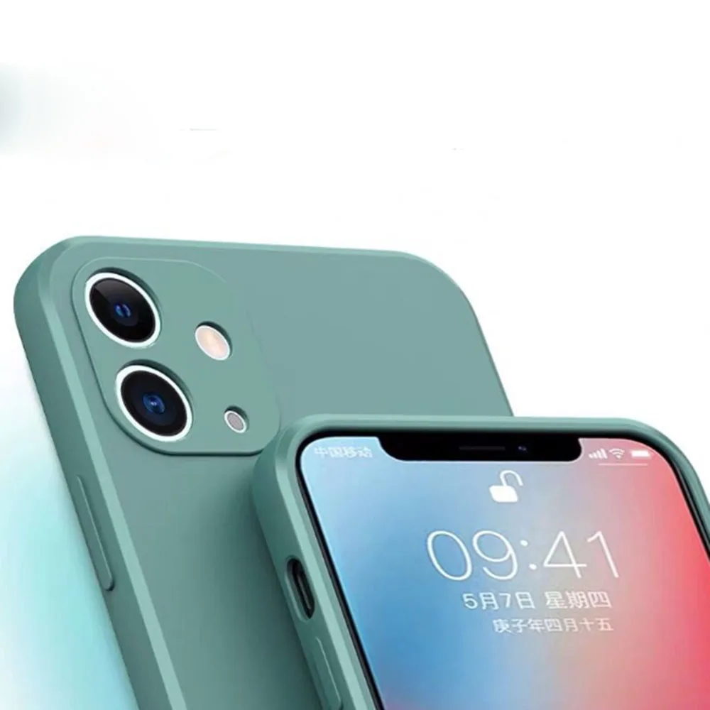 Квадратный чехол из жидкого силикона для iPhone 11 Pro Max силиконовые чехлы SE 2020