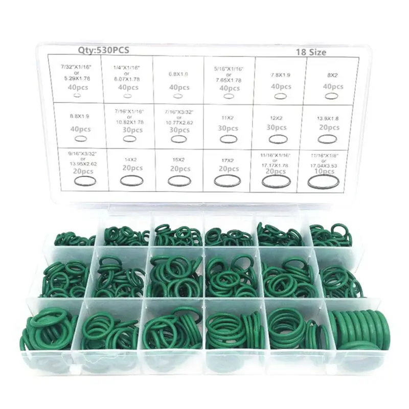 

530Pcs Car O Ring Seal R134a Universal Auto Air Conditioning Rubber Gasket Kit Brand New Auto Parts High Quality And Durable