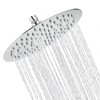 rain shower head 8 inch high pressure stainless steel circle rainfall fixed showerheads ultra thin water saving with ball joint