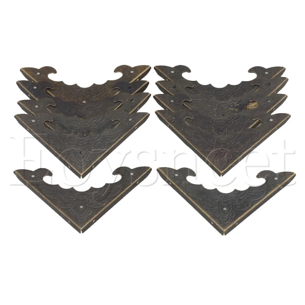 10 шт бронзы летучая мышь шаблон металлическая коробка угловая Защитная крышка