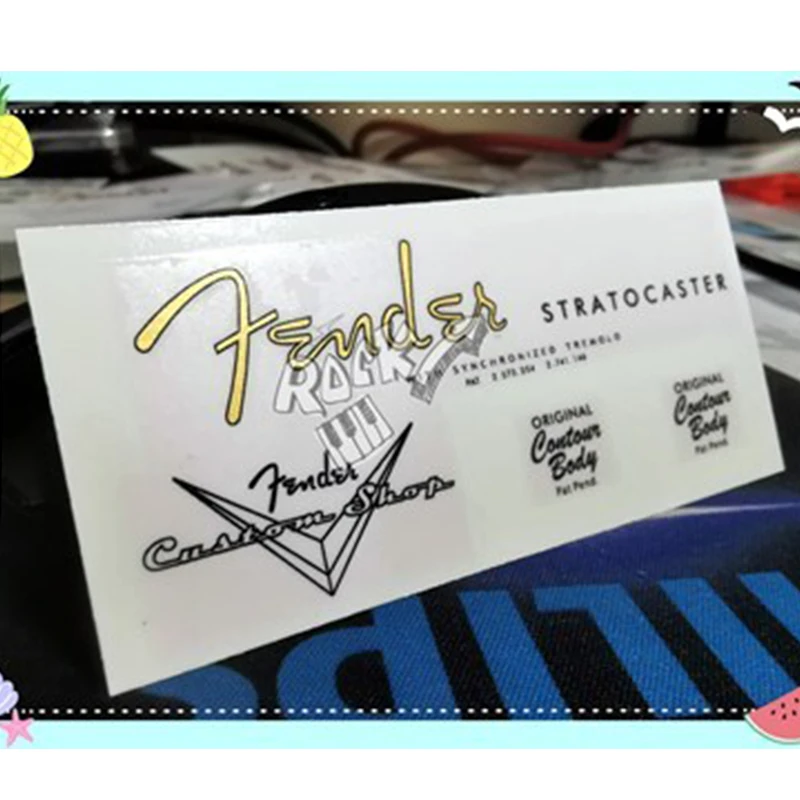

Fender stratocaster/telecaster guitar head logo water transfer sticker
