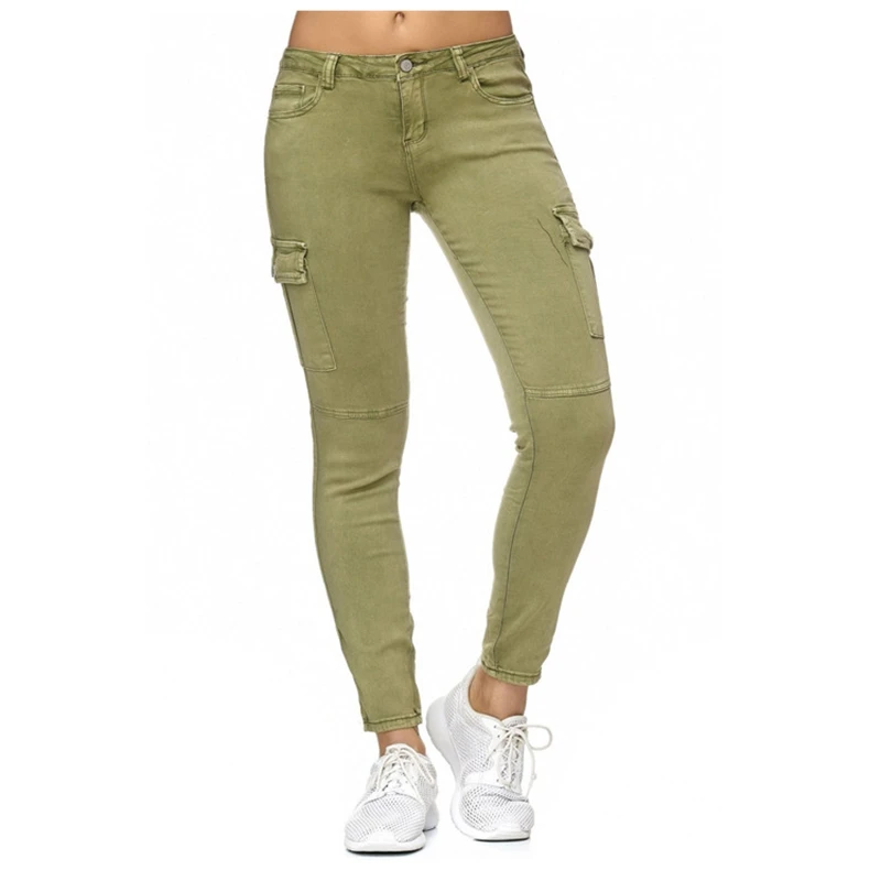

Jeans Woman Spring and Autumn New Solid Side Stand Skinny Pencil Pants 7 Color Plus Size 3XL Lugentolo