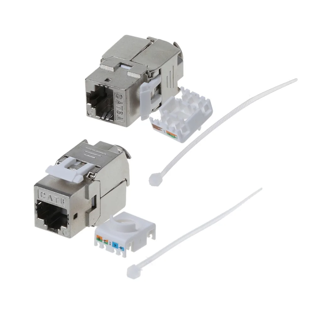 

1Pc RJ45 Keystone Cat6 Cat6A Shielded FTP Zinc Alloy Module Keystone Jack Network Connector Adapter