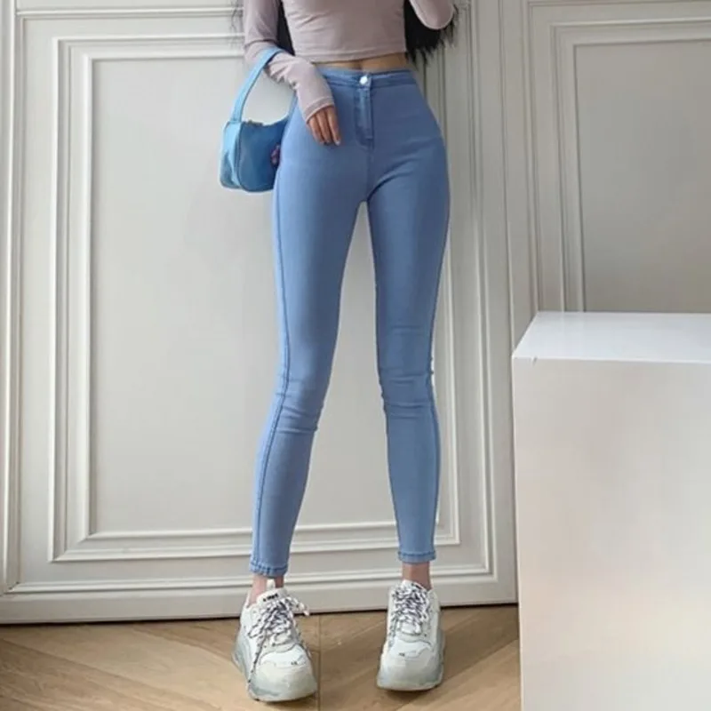

Female Trousers Plus Size Spring Autumn Jean Women Stretch Slim Jeans Skinny High Waist Woman Denim Pencil Pants
