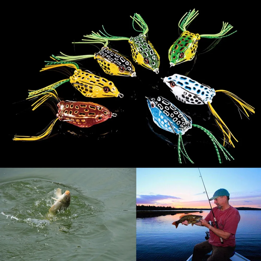 

1Pcs 5cm Cute Frog Topwater Fishing Lure Crankbait Hooks Bass Artificial Fish Bait Tackle