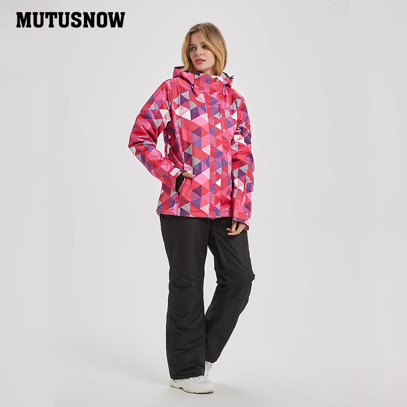 Женский лыжный костюм ветронепроницаемый водонепроницаемый дышащий утолщенный